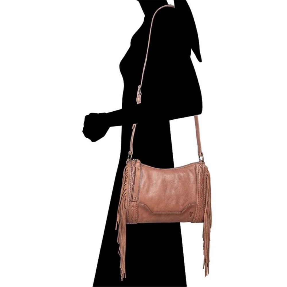 FRYE Brown Leather Fringe Purse